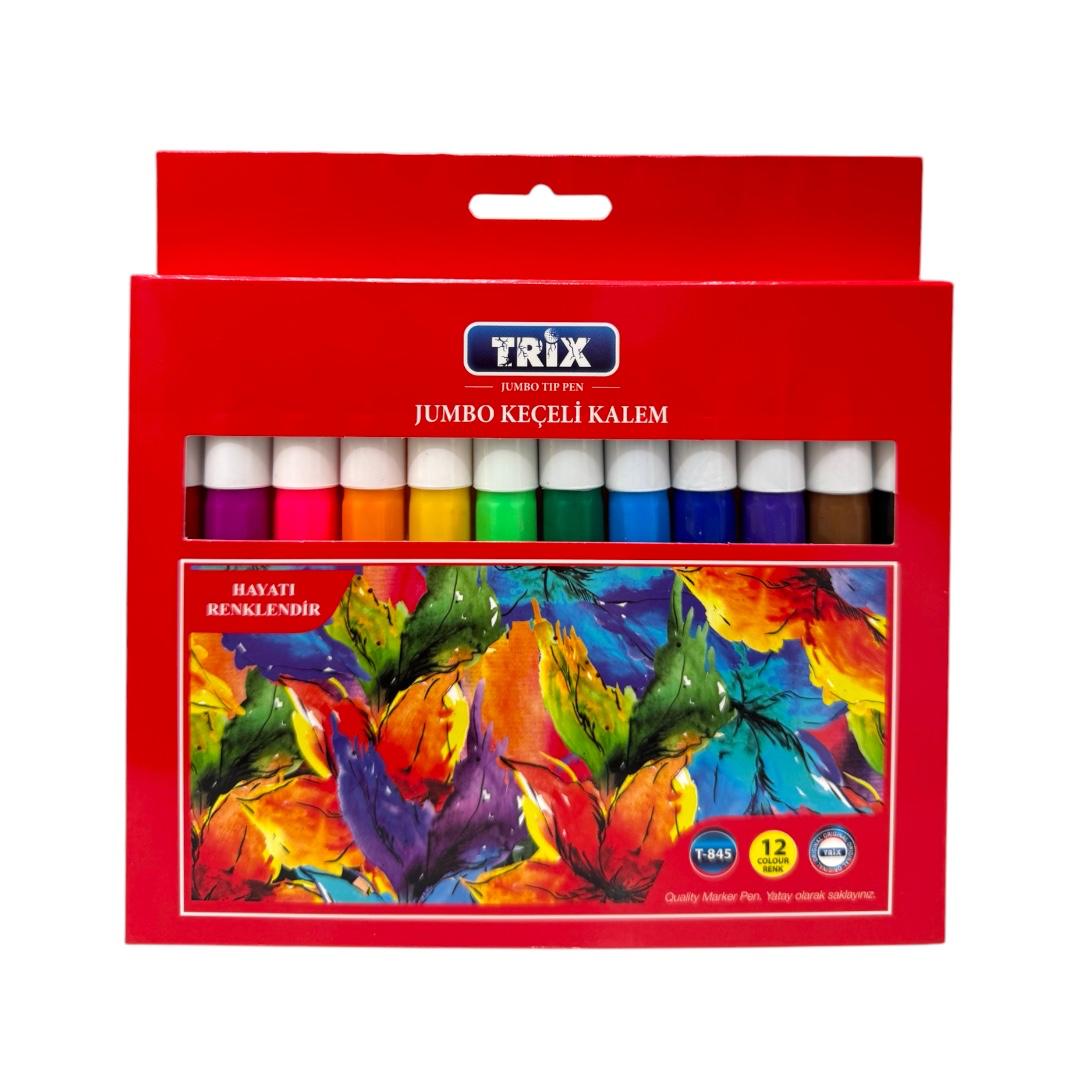TRİX JUMBO KEÇELİ BOYA KALEMİ 12 RENK